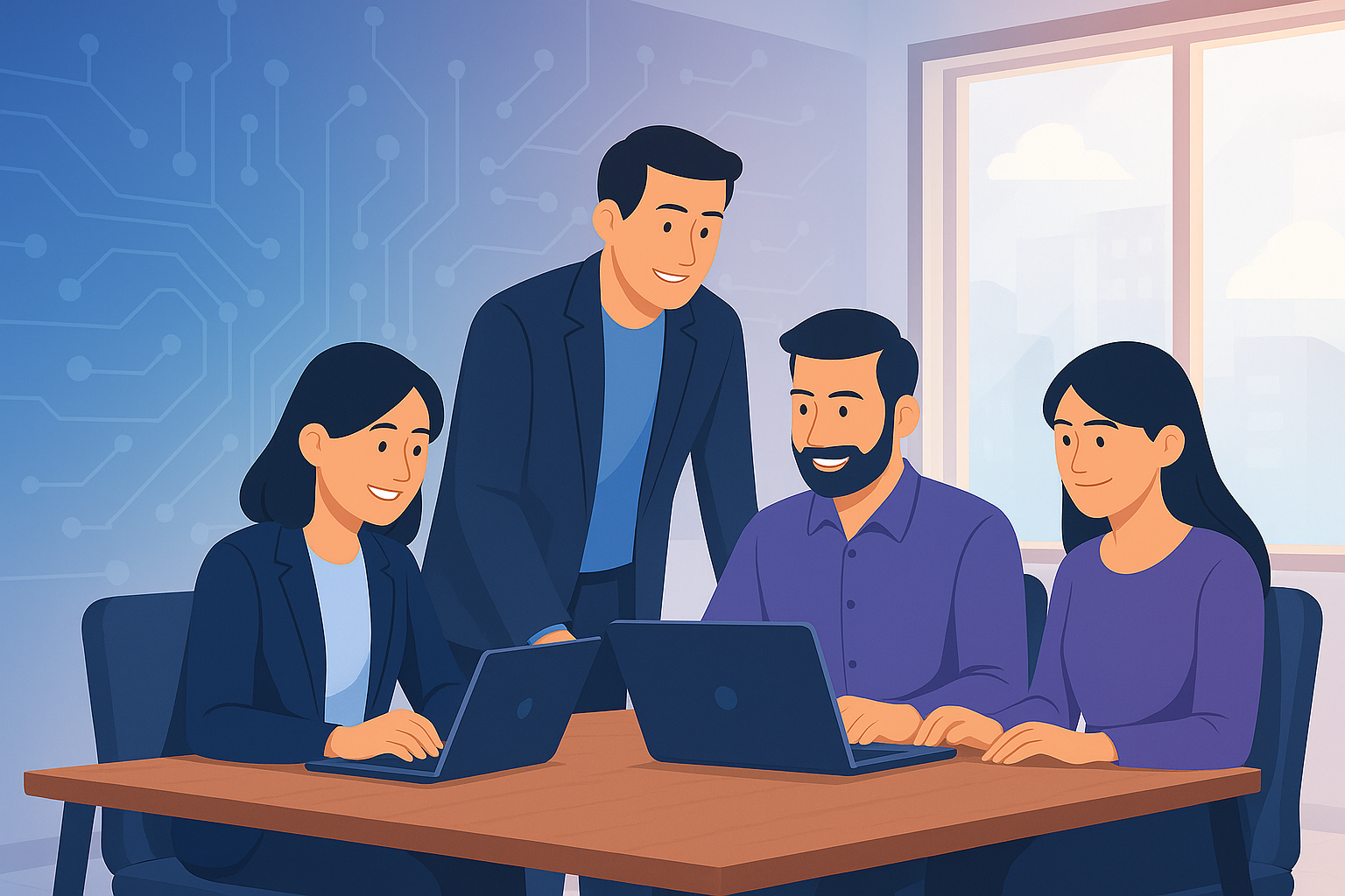 KCS team collaborating in a modern workspace